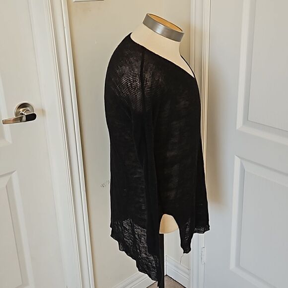 Sweet Baby Gal Women's Knitted Sheer Long Sleeves Top S/M Black - Picture 5 of 16